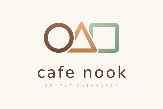cafe nook ○△□（カフェ）のロゴ